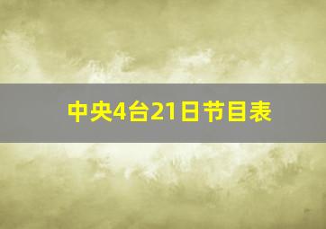 中央4台21日节目表