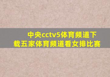 中央cctv5体育频道下载五家体育频道看女排比赛