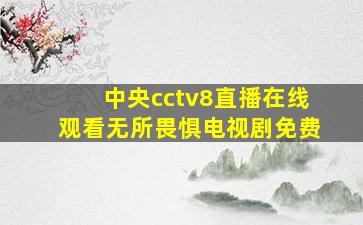 中央cctv8直播在线观看无所畏惧电视剧免费