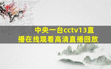 中央一台cctv13直播在线观看高清直播回放