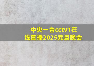 中央一台cctv1在线直播2025元旦晚会