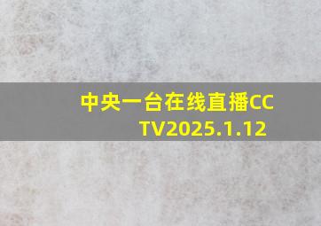 中央一台在线直播CCTV2025.1.12