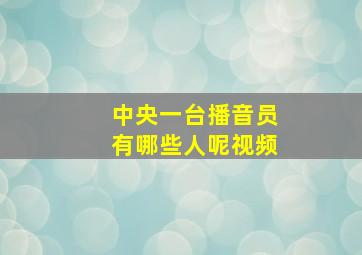 中央一台播音员有哪些人呢视频