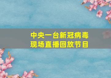 中央一台新冠病毒现场直播回放节目