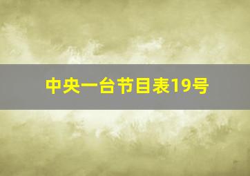 中央一台节目表19号