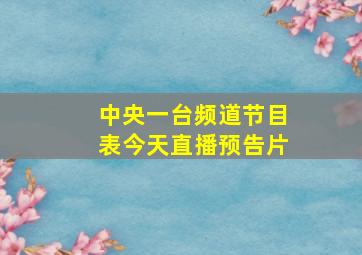 中央一台频道节目表今天直播预告片