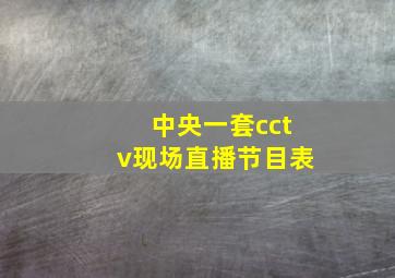 中央一套cctv现场直播节目表