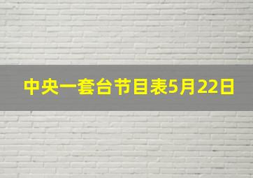 中央一套台节目表5月22日