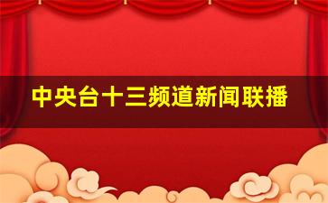 中央台十三频道新闻联播