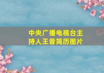 中央广播电视台主持人王音简历图片