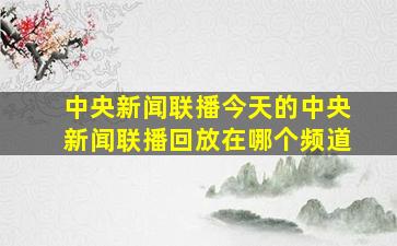 中央新闻联播今天的中央新闻联播回放在哪个频道