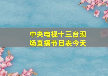 中央电视十三台现场直播节目表今天