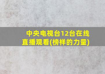 中央电视台12台在线直播观看(榜样的力量)