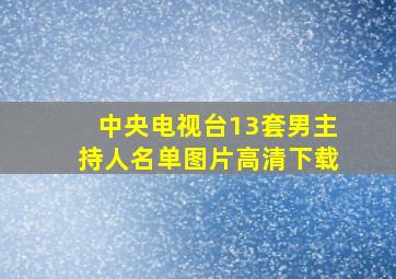 中央电视台13套男主持人名单图片高清下载