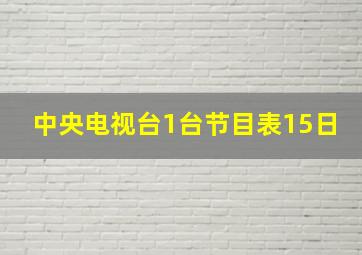 中央电视台1台节目表15日