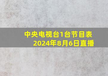 中央电视台1台节目表2024年8月6日直播