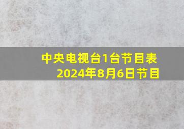 中央电视台1台节目表2024年8月6日节目