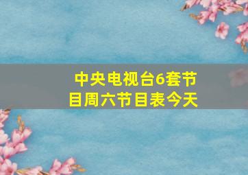 中央电视台6套节目周六节目表今天