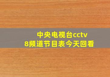 中央电视台cctv8频道节目表今天回看