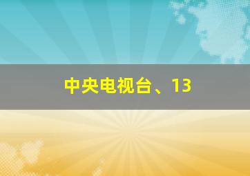 中央电视台、13