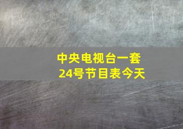 中央电视台一套24号节目表今天