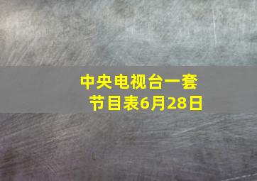 中央电视台一套节目表6月28日