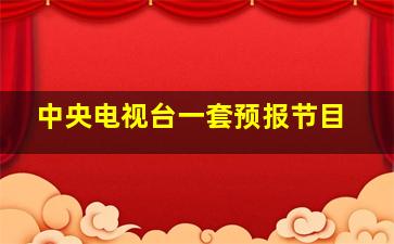 中央电视台一套预报节目