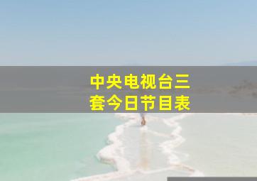 中央电视台三套今日节目表