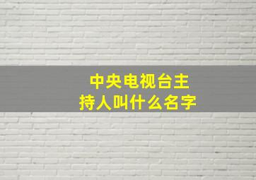 中央电视台主持人叫什么名字