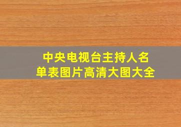 中央电视台主持人名单表图片高清大图大全