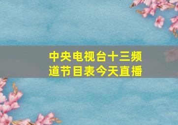 中央电视台十三频道节目表今天直播