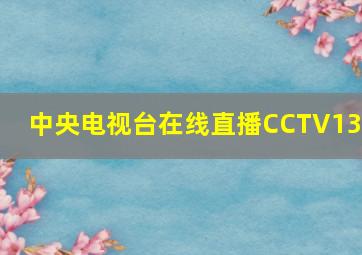 中央电视台在线直播CCTV13'