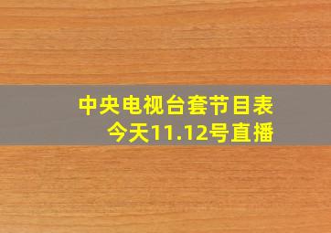 中央电视台套节目表今天11.12号直播