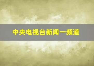 中央电视台新闻一频道