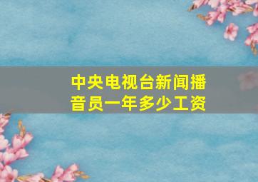 中央电视台新闻播音员一年多少工资