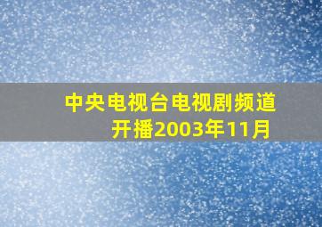 中央电视台电视剧频道开播2003年11月