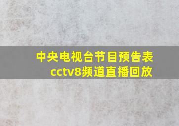 中央电视台节目预告表cctv8频道直播回放