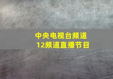 中央电视台频道12频道直播节目