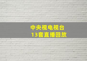 中央视电视台13套直播回放