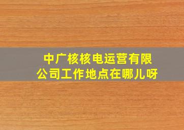 中广核核电运营有限公司工作地点在哪儿呀