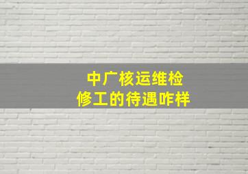 中广核运维检修工的待遇咋样