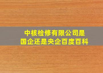 中核检修有限公司是国企还是央企百度百科