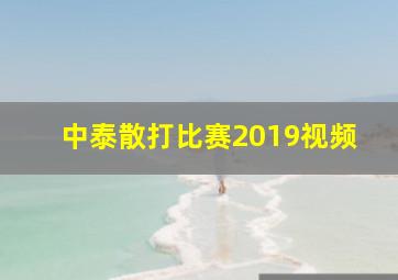 中泰散打比赛2019视频