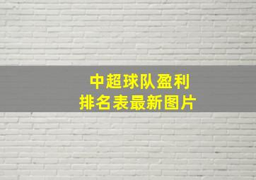 中超球队盈利排名表最新图片