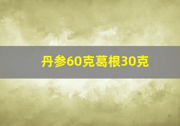 丹参60克葛根30克