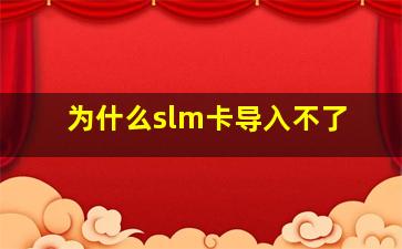 为什么slm卡导入不了