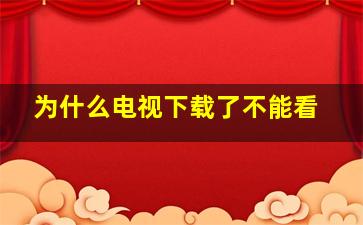 为什么电视下载了不能看