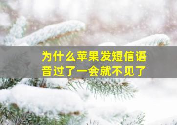 为什么苹果发短信语音过了一会就不见了