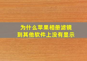 为什么苹果相册滤镜到其他软件上没有显示