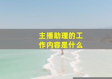 主播助理的工作内容是什么